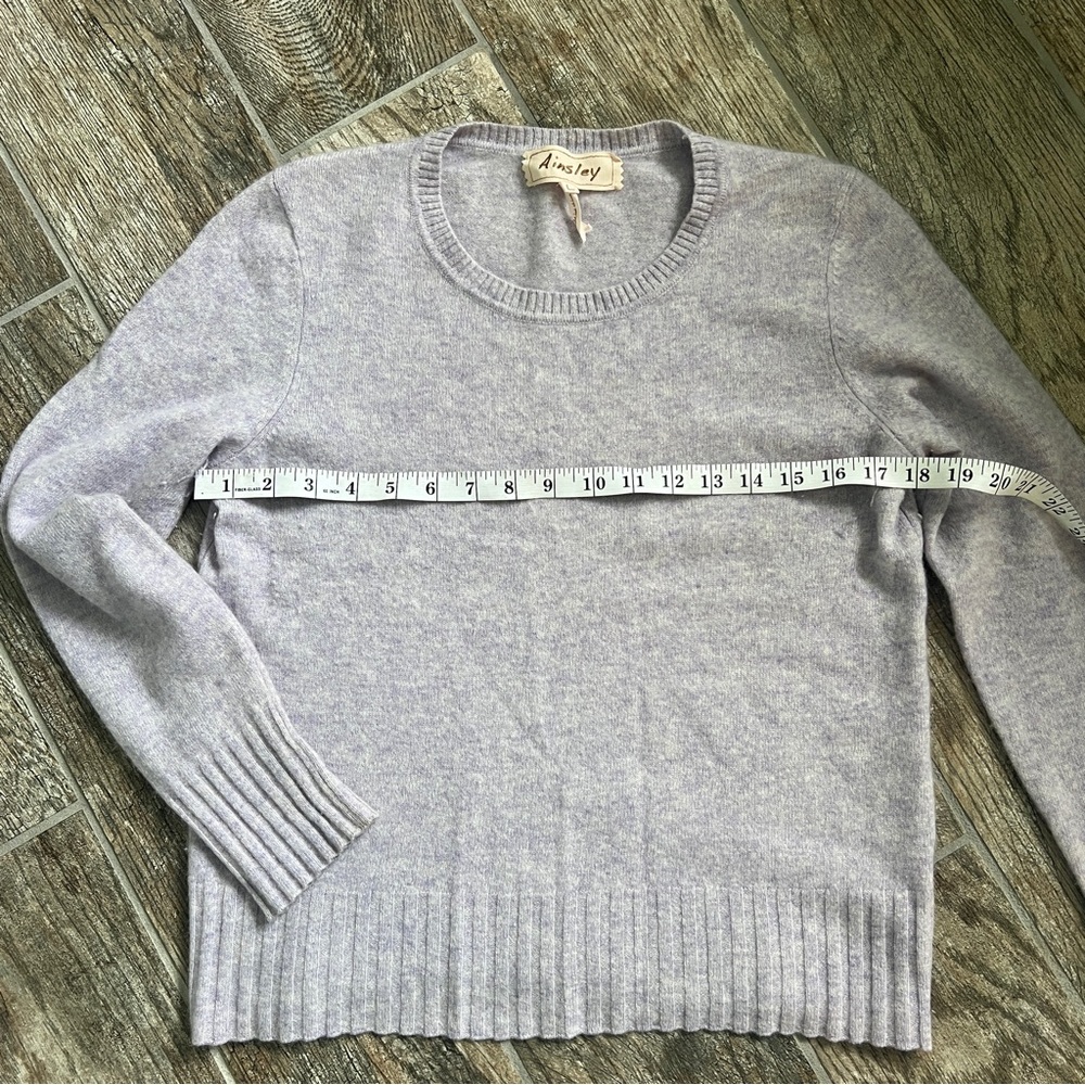 Ainsley 100% Cashmere Long Sleeve Sweater, Lavender, Women’s Large - Picture 5 of 7
